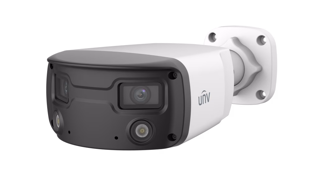 מצלמת צינור צבע מלא בלילה, 180° עם עדשה כפולה, 8MP לתנאי חוץ מסדרת Prime III-Color Hunter Uniview IPC2K28SE-ADF40KMC-WL-I0